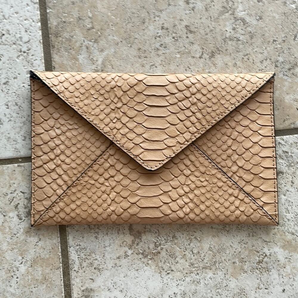 Loeffler Randall Python Embossed Envelope Clutch - image 2